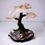 Alberello in quarzo rosa burattato 15 cm