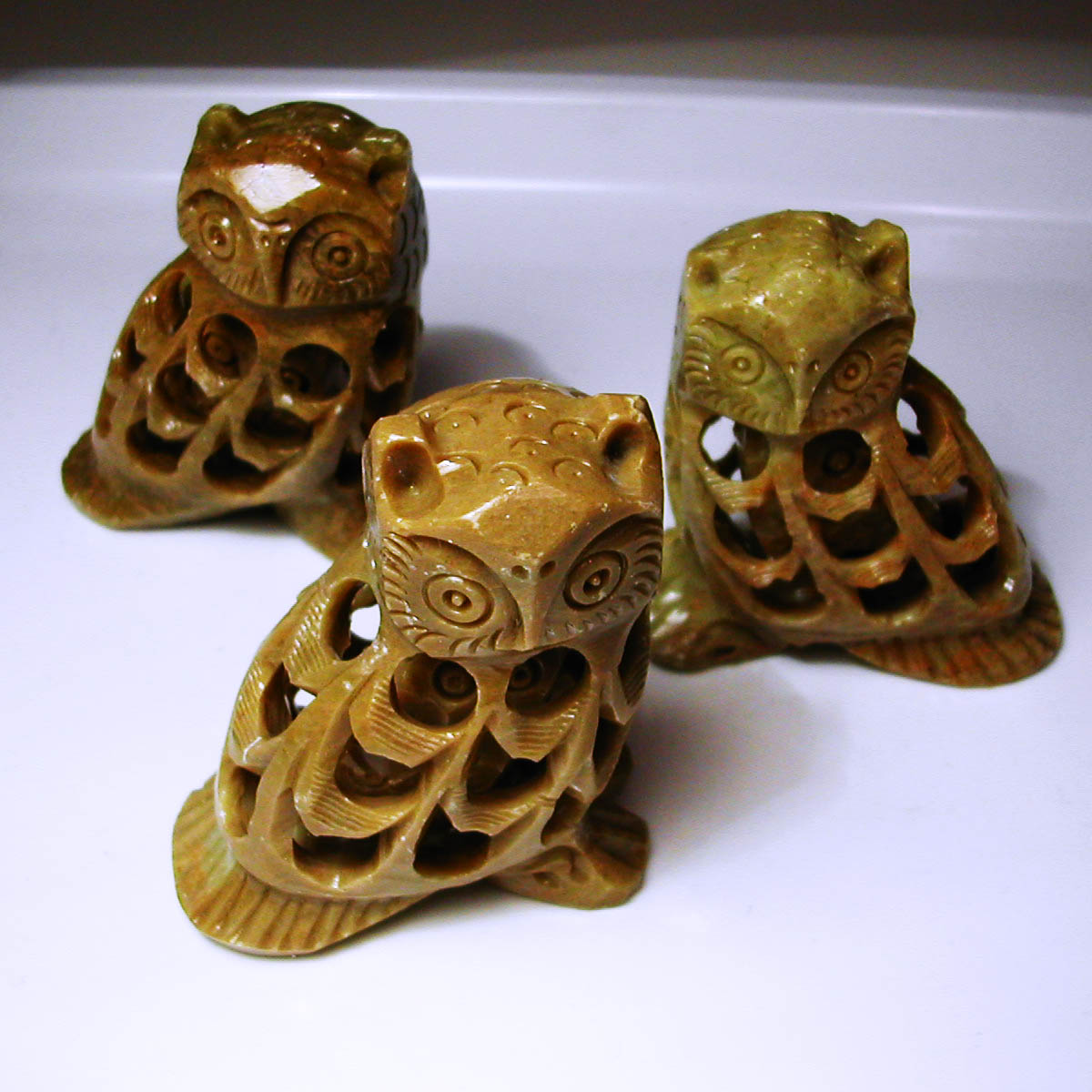 Pierced Soap Stone Owl 5 cm