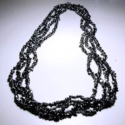 Hematite Chip Necklace 90 cm