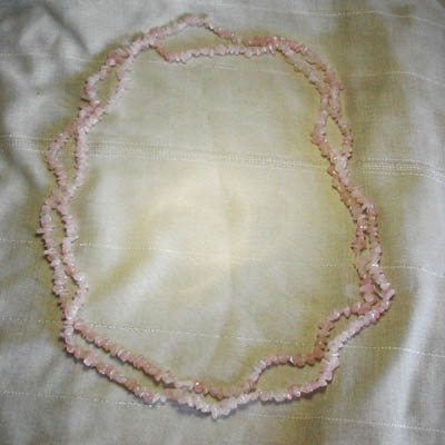 Rose Quartz Chip Necklace 90 cm