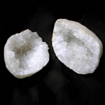 Geode di quarzo bianco a coppia 3-5 cm