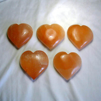 Cuore di selenite arancio 5-7 cm