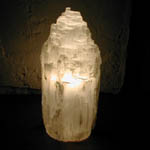 Lampada in selenite bianca 20 cm
