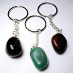 Keychain with Tumbled Stones - 10 pieces mixed