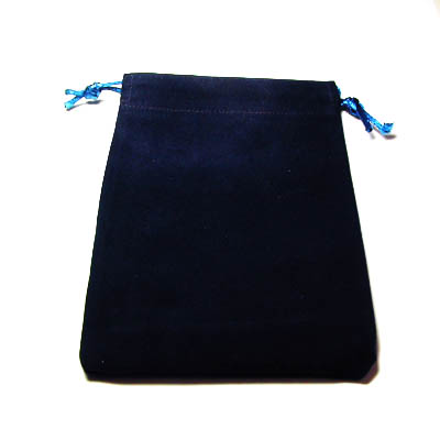 Sacchetto velluto blu rettangolare 13 x 10 cm