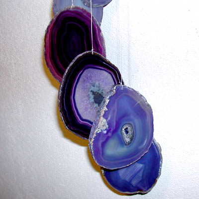 Scacciaguai fette di agata colore viola