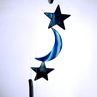 Scacciaguai stelle luna in agata colore blu