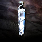 Double Tip Rock Crystal Coil Pendant