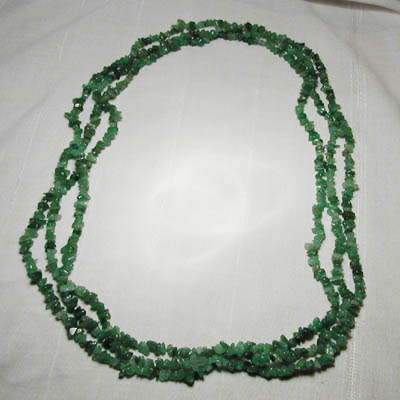 Green Aventurine Chip Necklace 90 cm