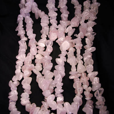 Collana chip di quarzo rosa 90 cm