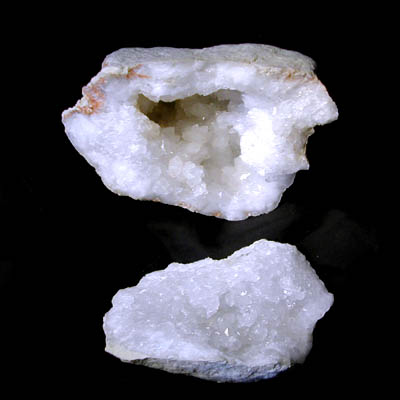 White Quartz Geode Pair 10-11 cm