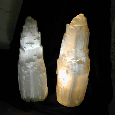 Rough White Selenite Lamp 30 - 40 cm