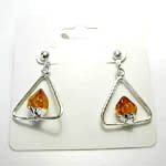 Triangle Madeira Citrine Quartz Tip Earrings - 138