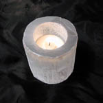 White Selenite Candle Holder 7 cm