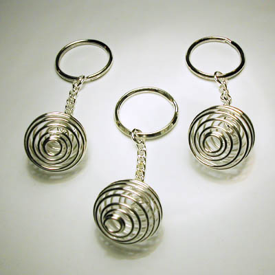 Portachiavi con spirale placcata argento