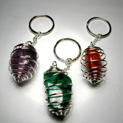 Keychain with Silver Plated Coil