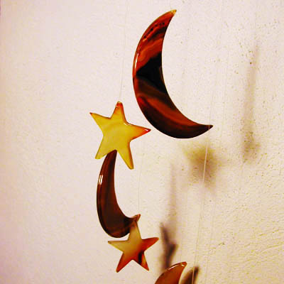 Scacciaguai stelle luna in agata colore corniola